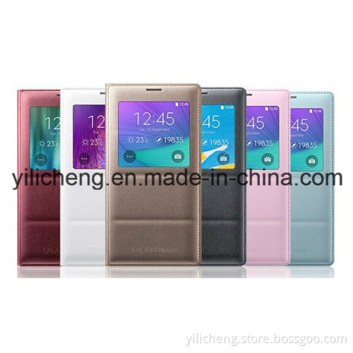 Auto Sleep 1: 1 Original Leather Flip Case for Samsung Galaxy Note 4 Note4 N9100 Cover with or Without Chip